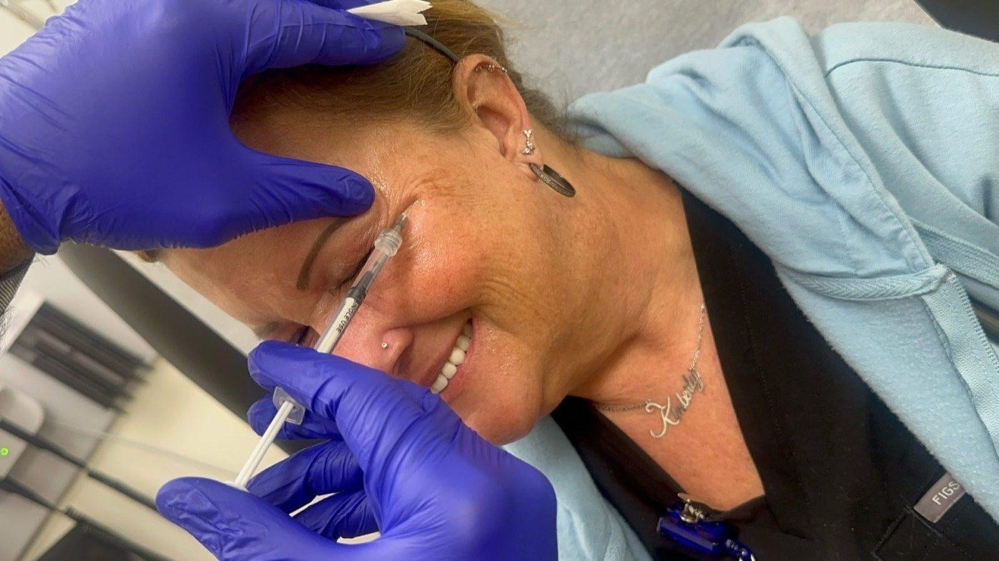 A Botox treatment being administered